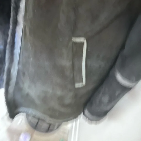 Men's Black Suede Shearling Coat Size Large - Picture 3 of 8